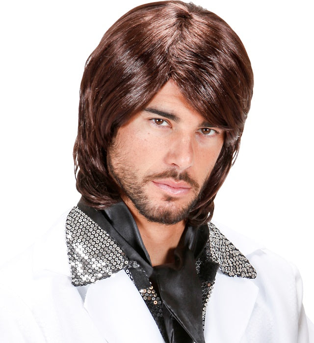70s Pop Star Benny Perücke im Retro-Stil für Fasnacht und Karneval