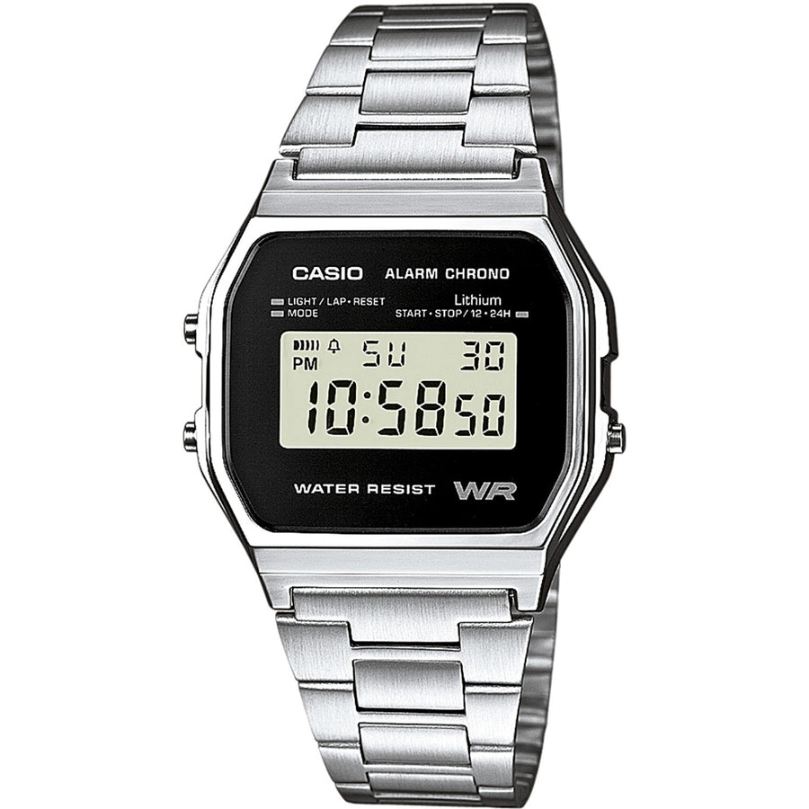 CASIO COLLECTION & VINTAGE Casio Vintage Iconic A158WEA-1EF schwarze Digitaluhr – Produktansicht