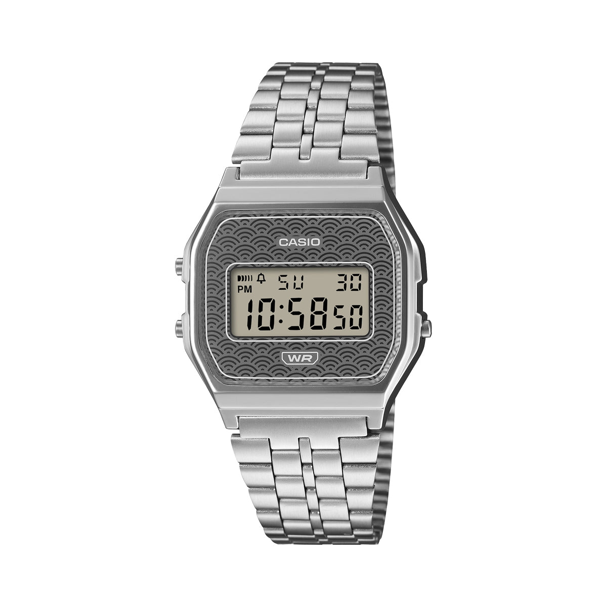 CASIO COLLECTION & VINTAGE CASIO VINTAGE ICONIC A159WEVJ-7ER Armbanduhr Grey mit Seigaiha-Pattern – Produktansicht
