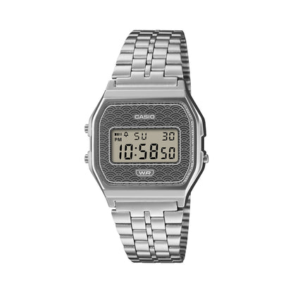 CASIO COLLECTION & VINTAGE CASIO VINTAGE ICONIC A159WEVJ-7ER Armbanduhr Grey mit Seigaiha-Pattern – Produktansicht