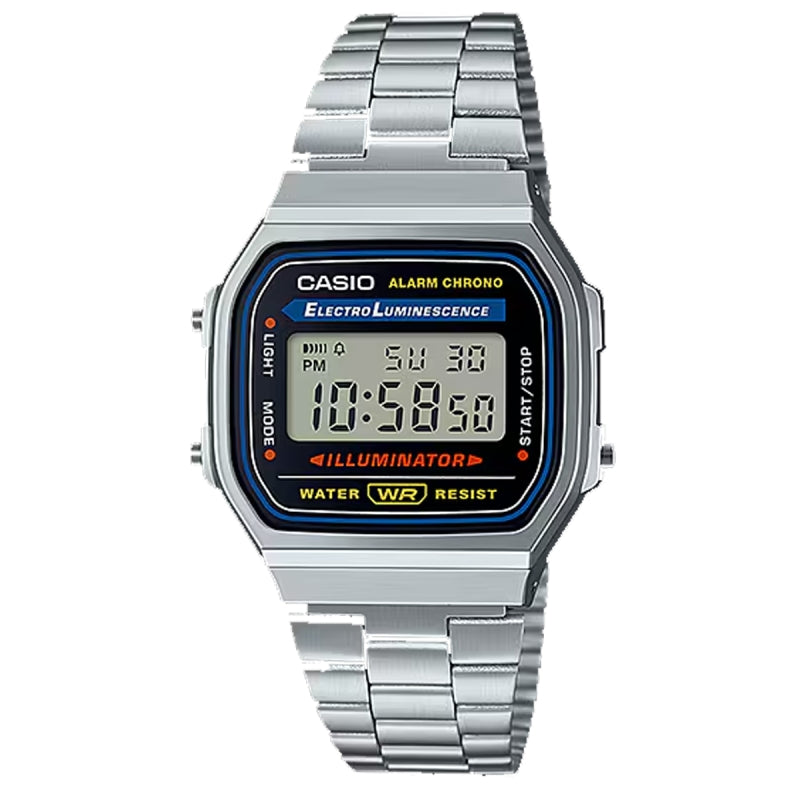 CASIO COLLECTION & VINTAGE CASIO Vintage ICONIC Classic Silver digitale Armbanduhr A168WA-1WDF – Produktansicht