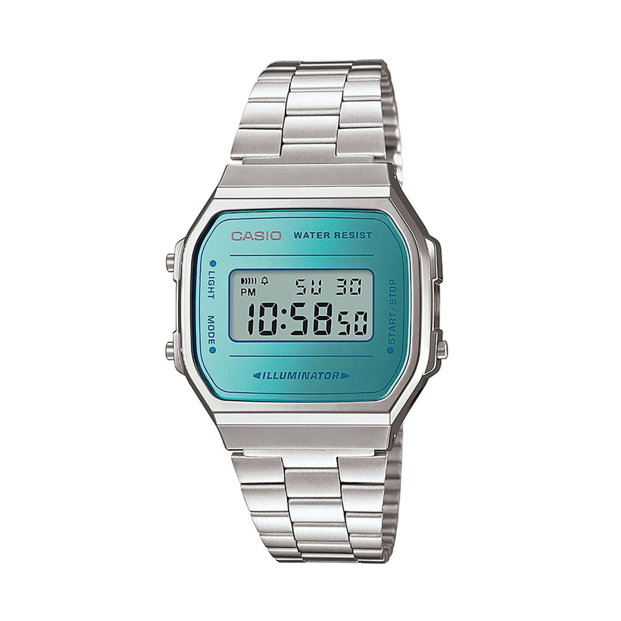 CASIO COLLECTION & VINTAGE CASIO Vintage Iconic Aqua Blue digitale Armbanduhr A168WEM-2EF – Produktansicht