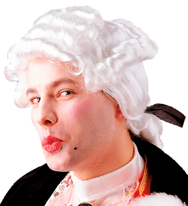 Casanova-Perücke in stilvoller Box für Fasnacht und Mottopartys