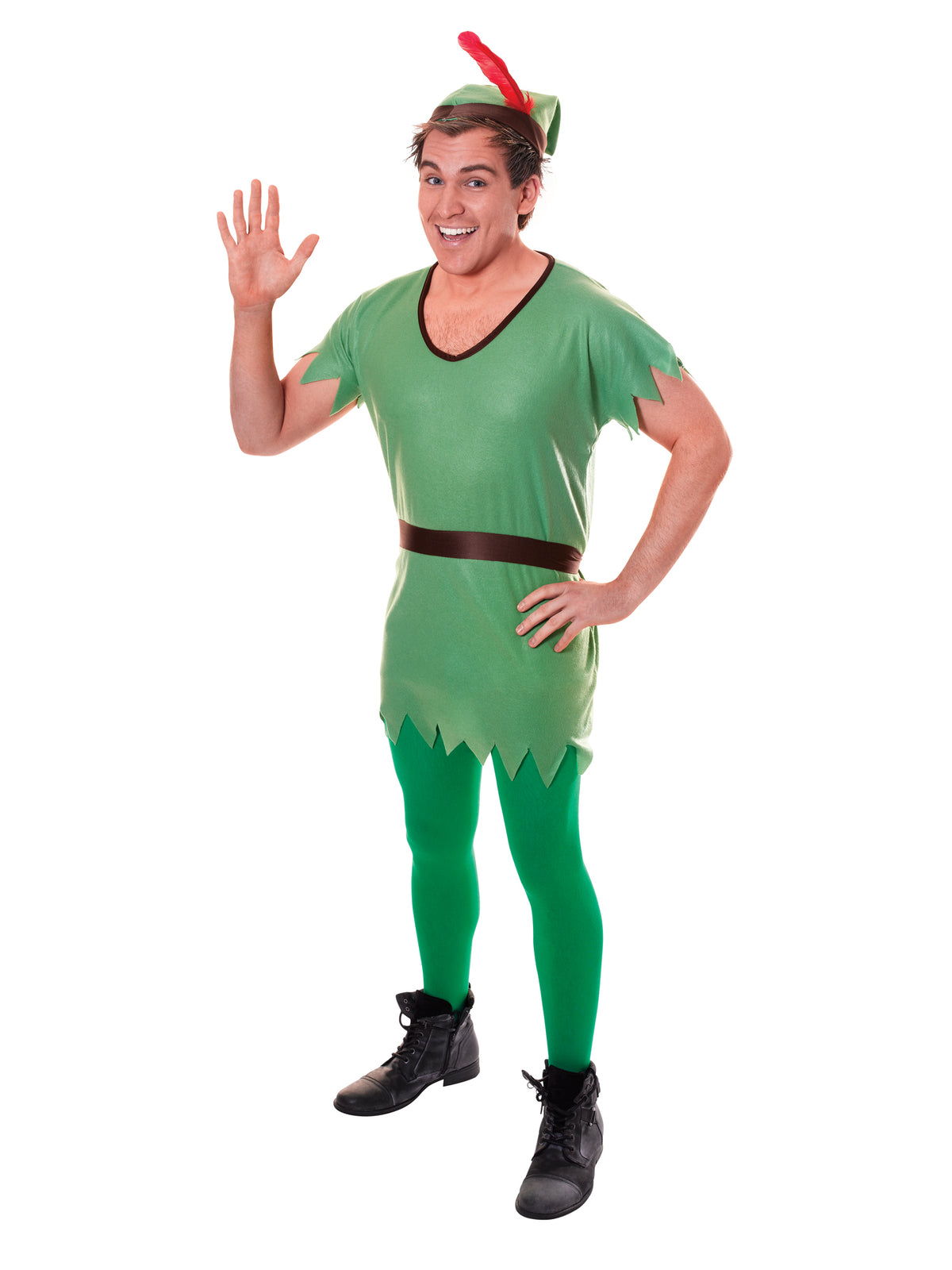 Rubies Robin Hood Elf Kostüm für Herren mit Tunika Hut und Gürtel – Produktansicht