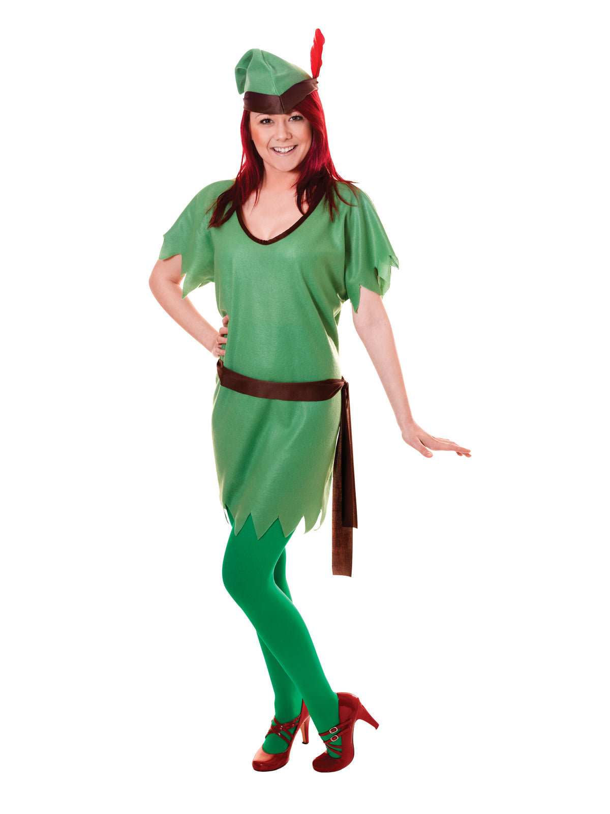 Rubies Robin Hood Elf Kostüm für Herren mit Tunika Hut und Gürtel – Detailansicht