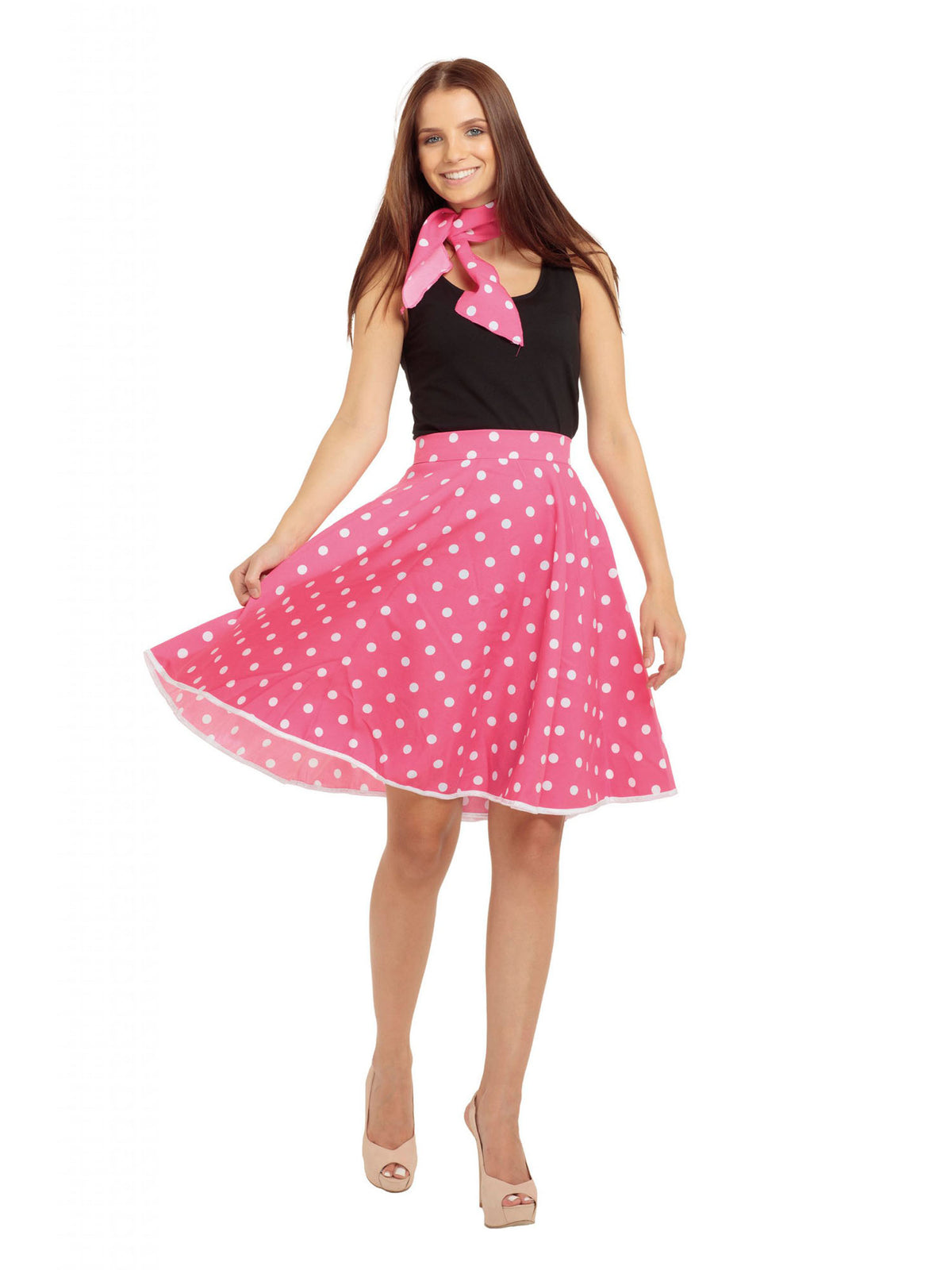 Rubies Rock ’n’ Roll Skirt Kostüm für Erwachsene mit Rock und Schal in [Farbe]