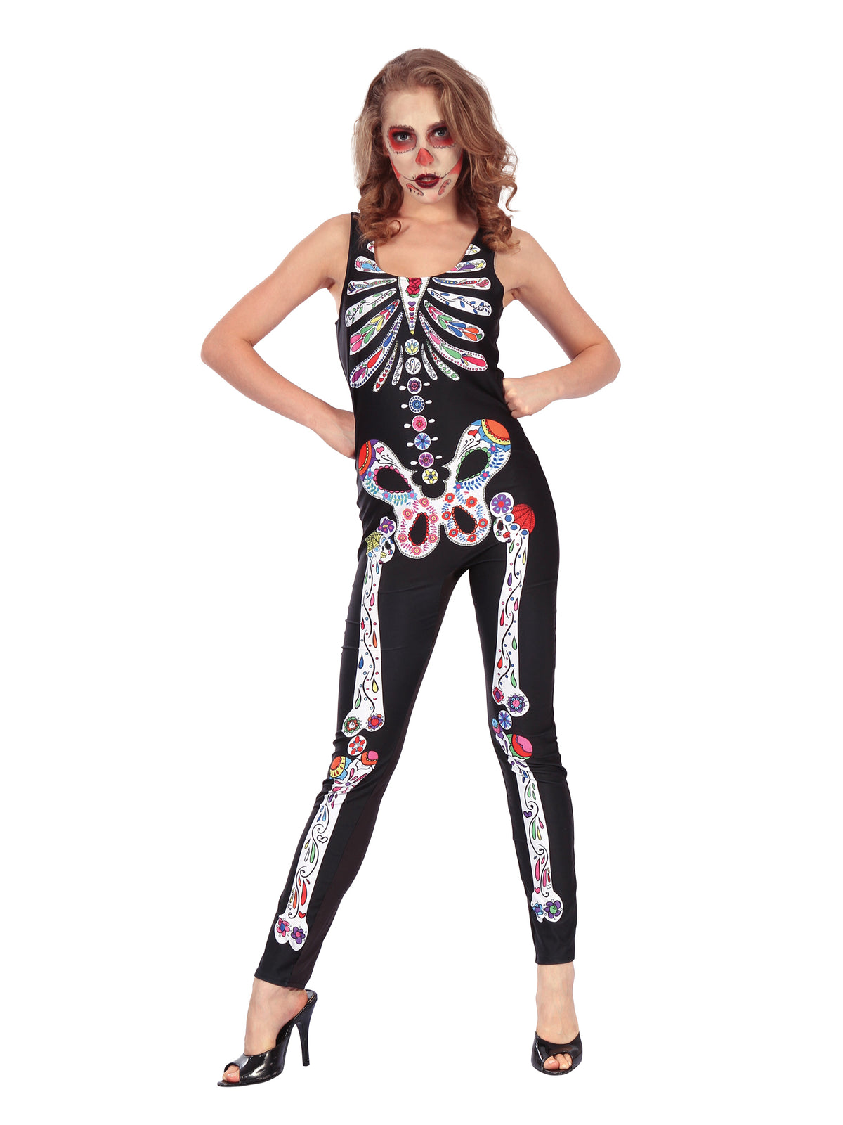 Rubies Day of the Dead Jumpsuit Kostüm für erwachsene Damen AC263
