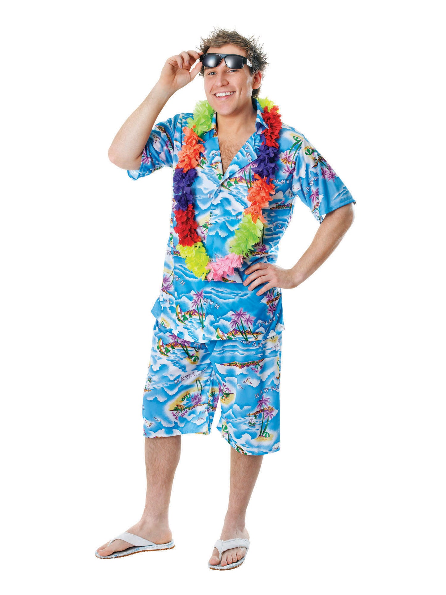 Rubies Hawaiian Man Kostüm für Herren mit Hemd und Shorts