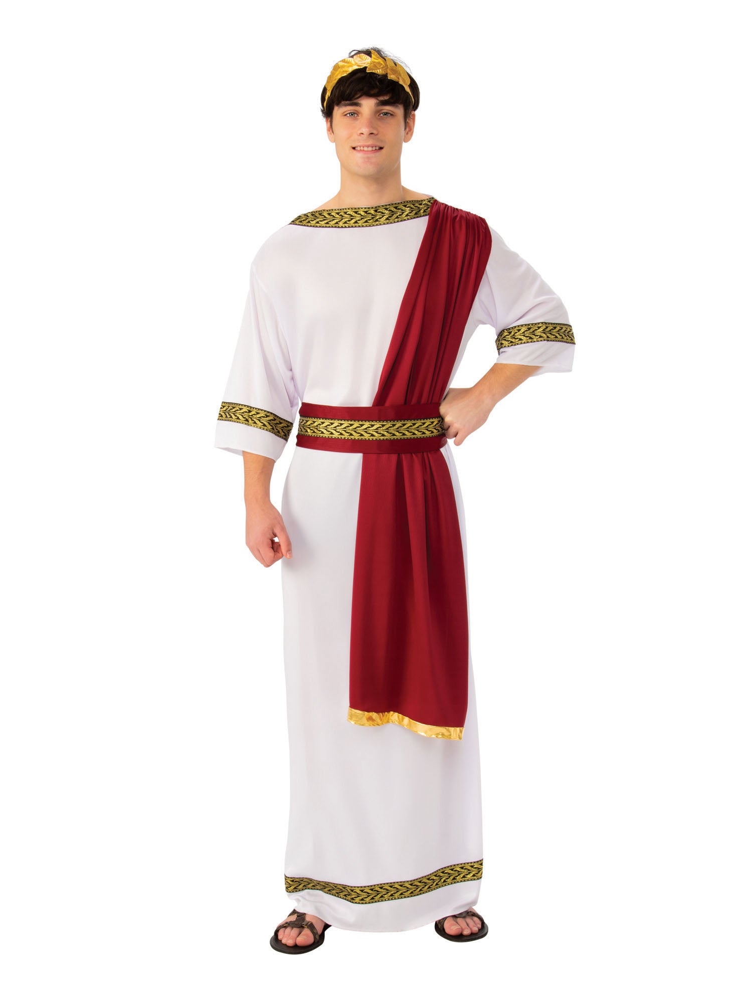Rubies Greek God Kostüm für Herren mit Toga, Drapierung, Stirnband und Gürtel