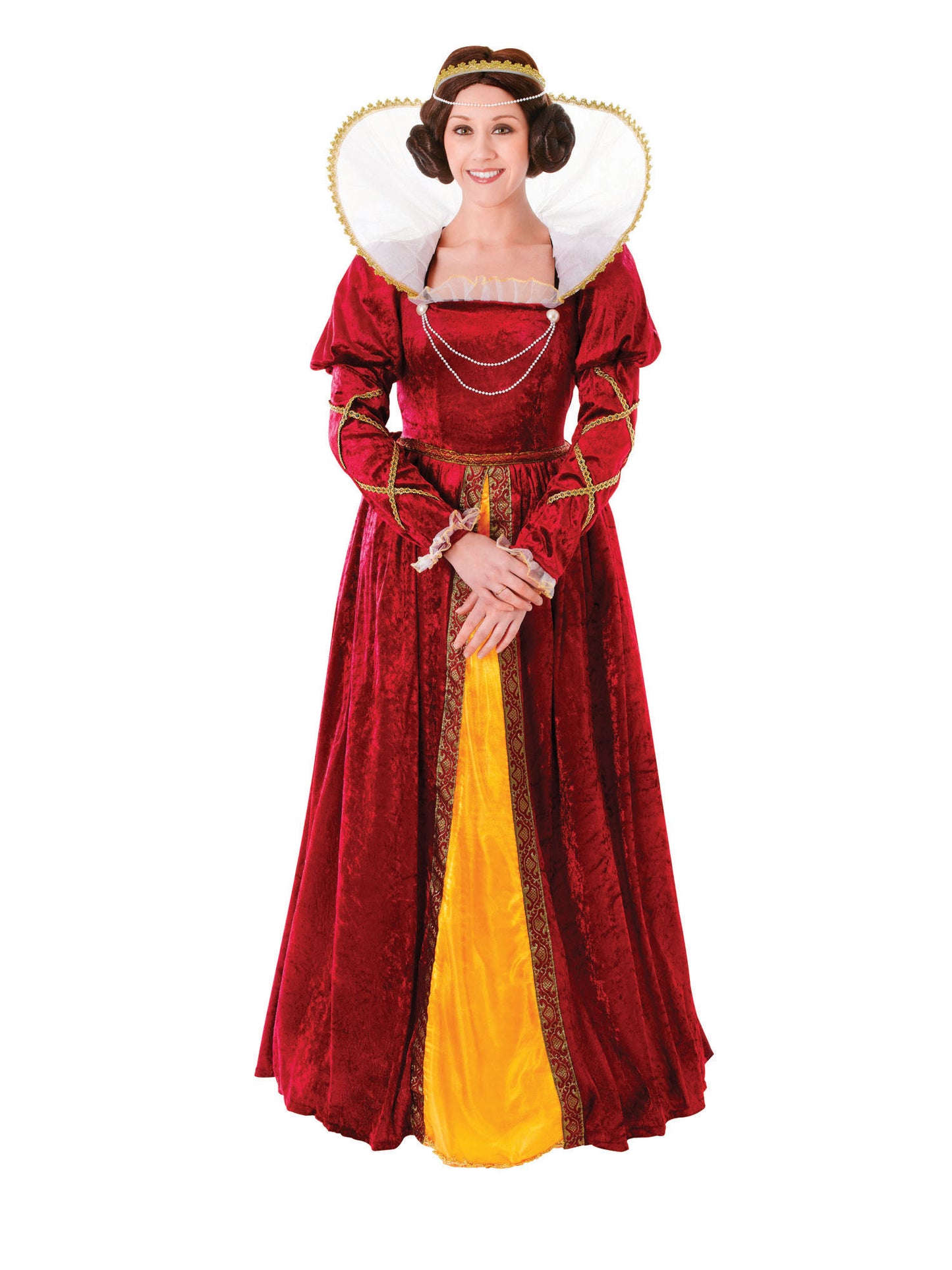 Rubies Queen Elizabeth Kostüm für Damen mit Kleid und Headpiece – Produktansicht