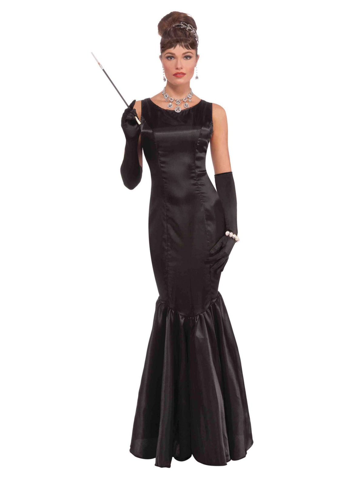 Rubies High Society Long Black Dress schwarzes Kleid-Kostüm für Damen