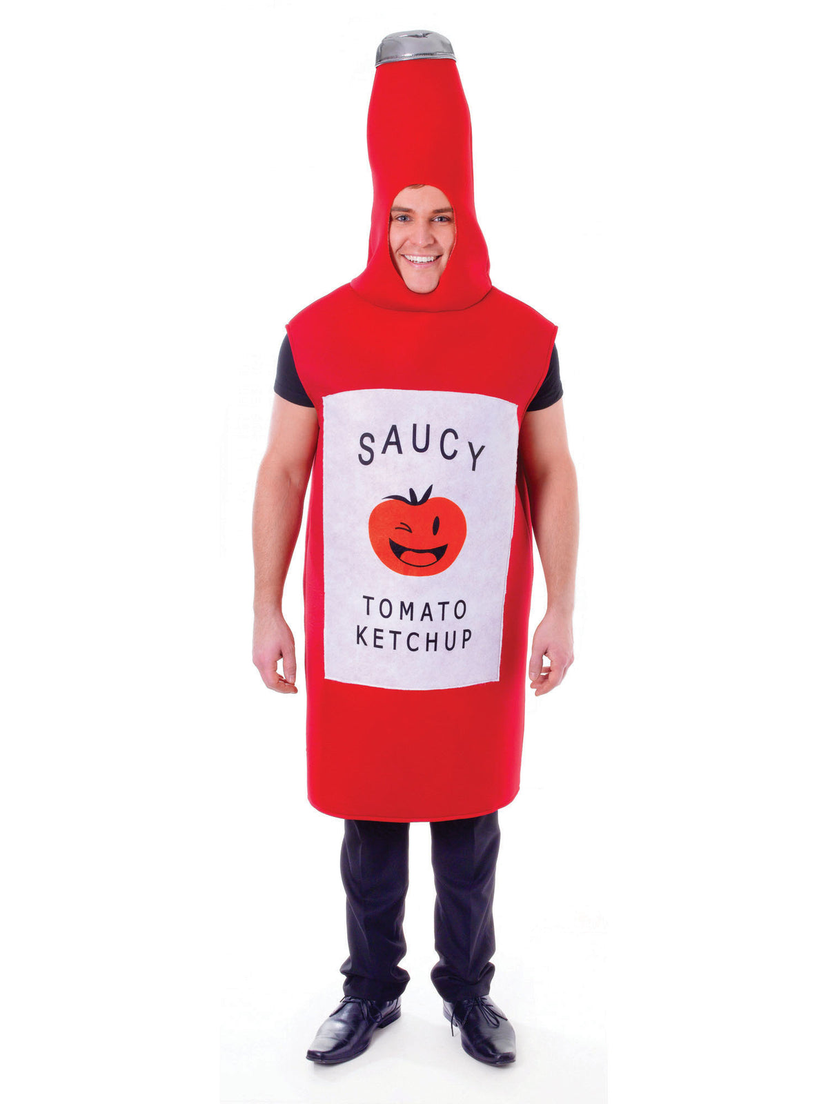 Rubies Tomato Sauce Bottle Kostüm für Erwachsene, All-in-One-Tomatensaucenflaschen-Kostüm