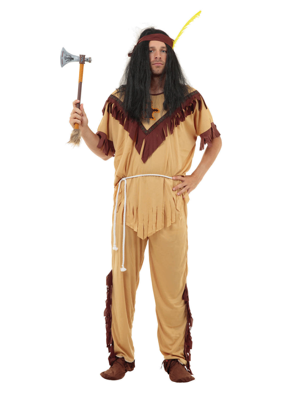 Rubies American Indian Man Kostüm für Herren mit Hemd, Hose und Headpiece – Produktansicht