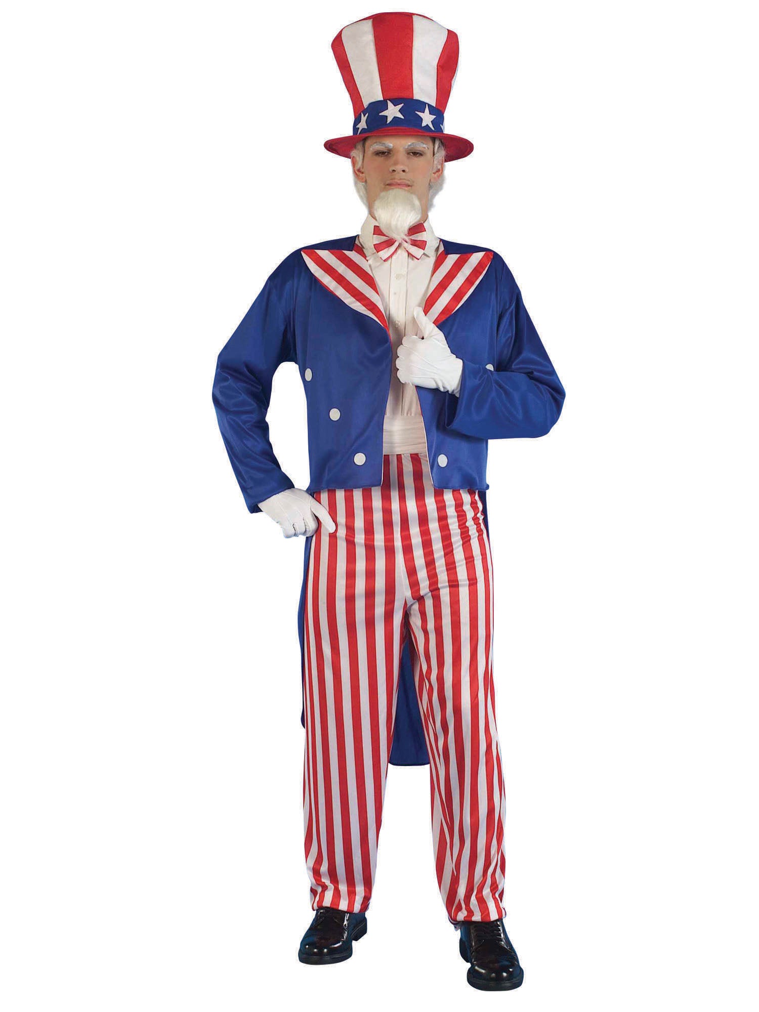 Rubies Uncle Sam Kostüm für Herren mit Jacke, Hose, Top, Hut und Fliege