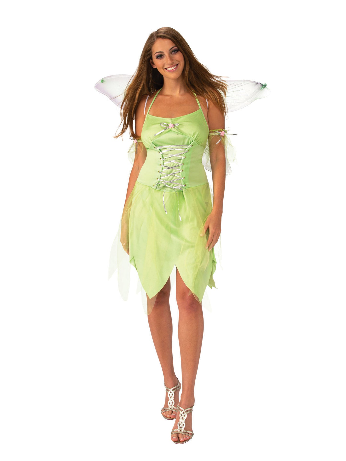 Rubies Green Fairy Kostüm für Damen mit Kleid, Flügeln und Armbändern