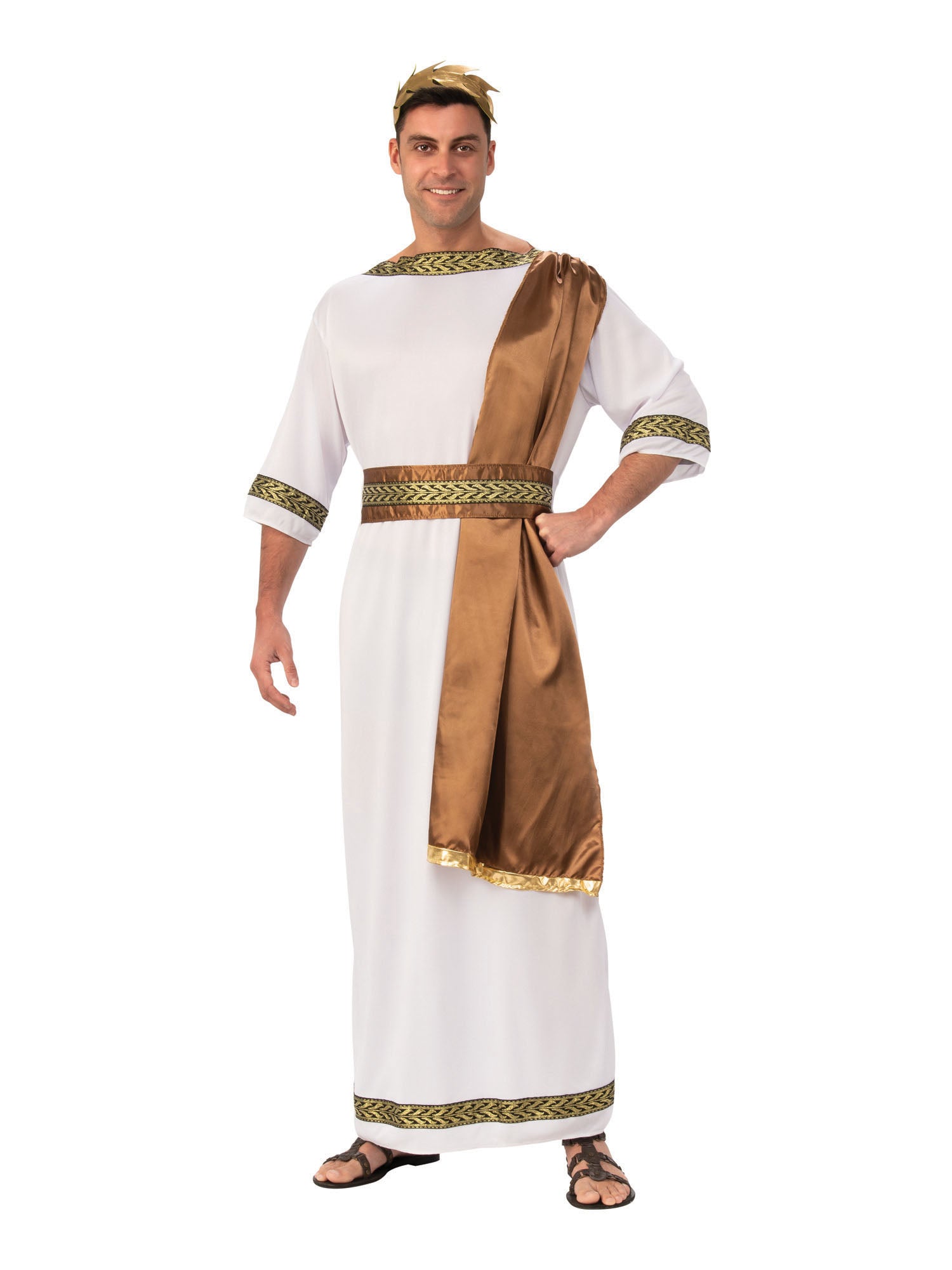 Rubies Greek-God-Kostüm für Herren mit Toga und brauner Schärpe