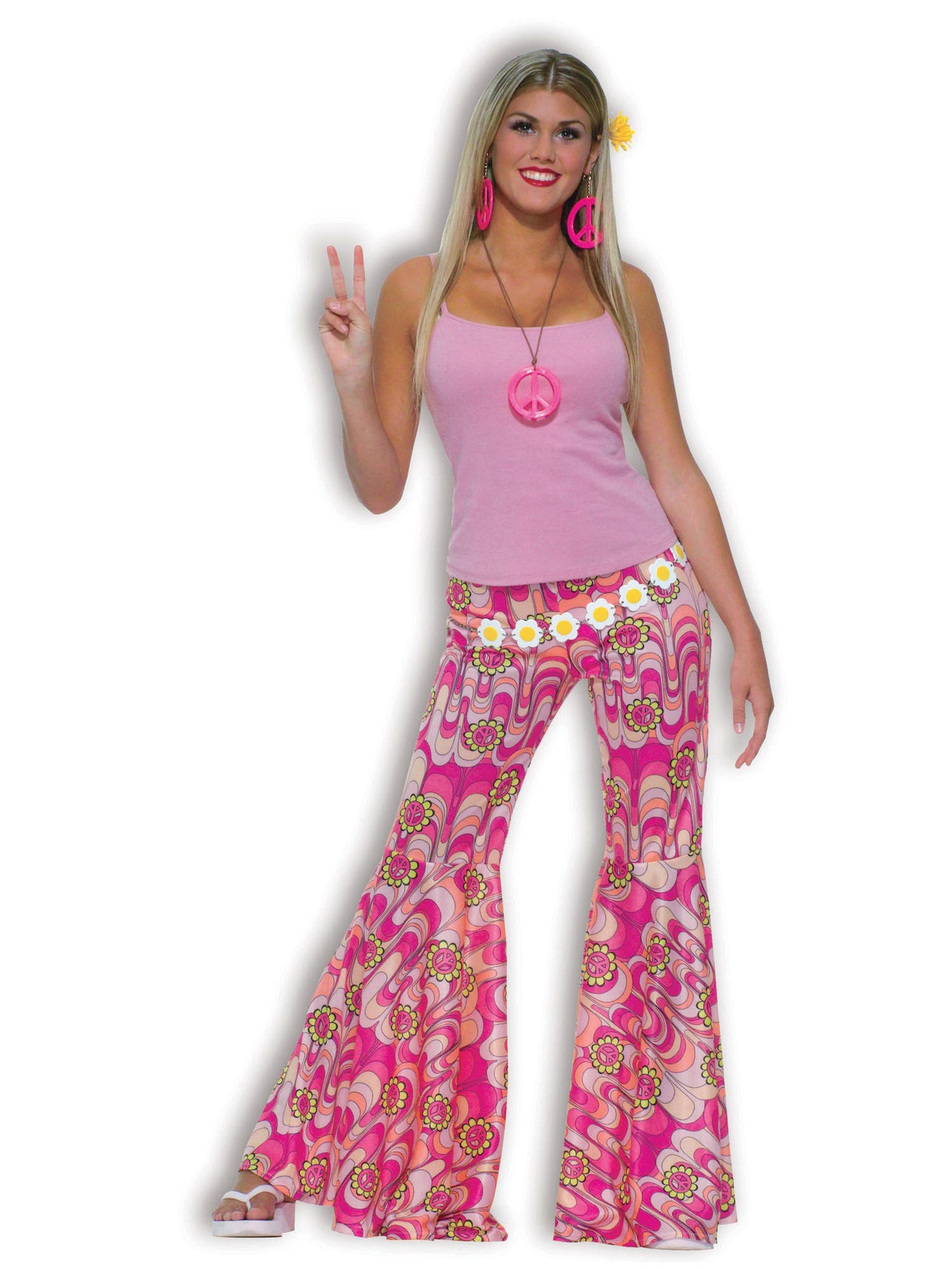 Rubies Flower Power Schlaghose Kostüm für Damen