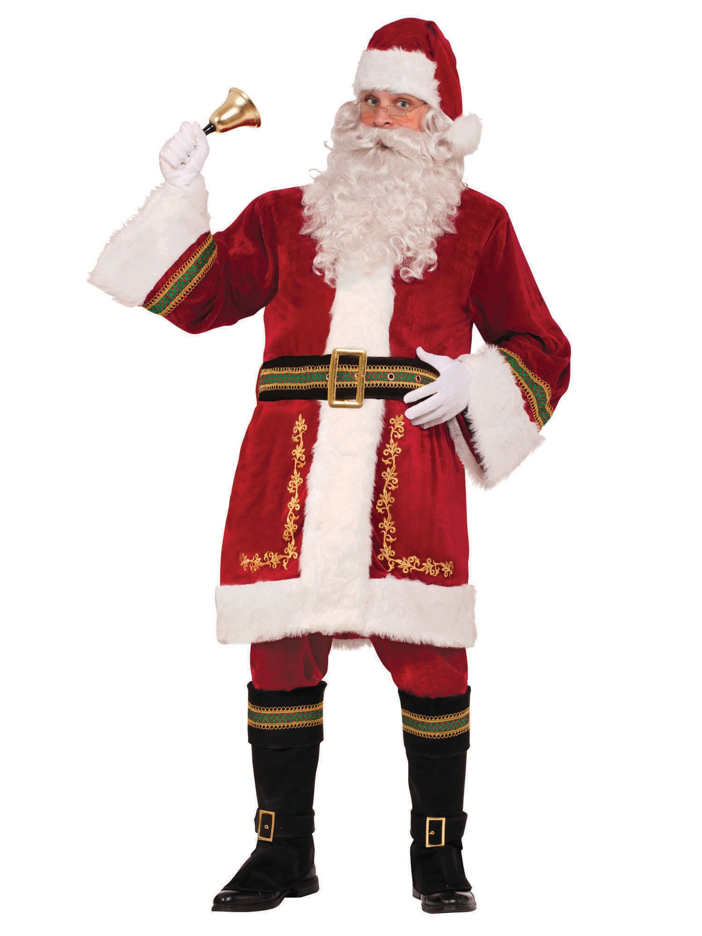 Rubies Santa Claus Classic Kostüm für Herren mit Jacke, Hose, Hut, Gürtel und Boot Tops