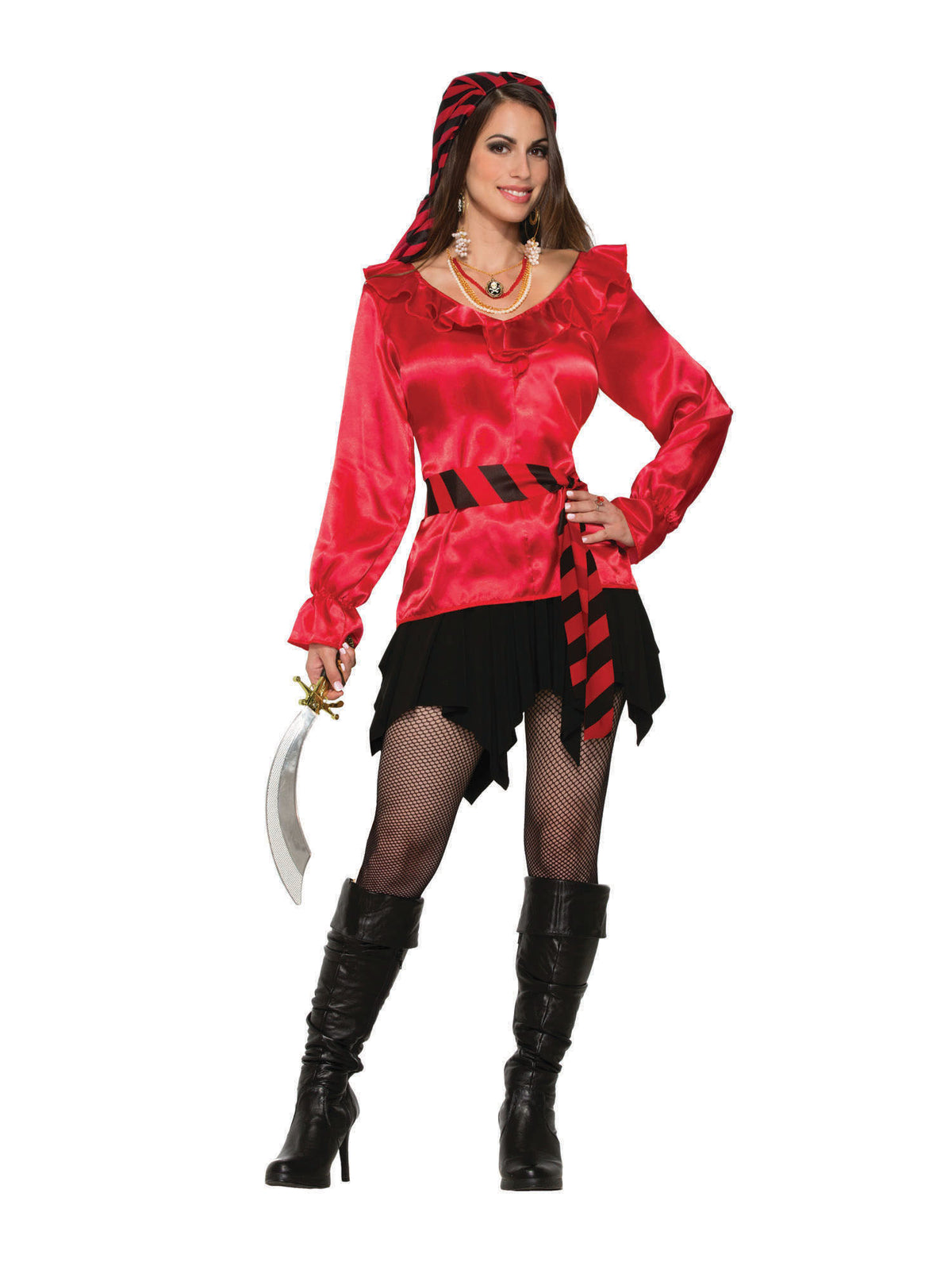 Rubies Pirate Lady Red Blouse Kostüm für Damen – rote Piratenbluse für Erwachsene