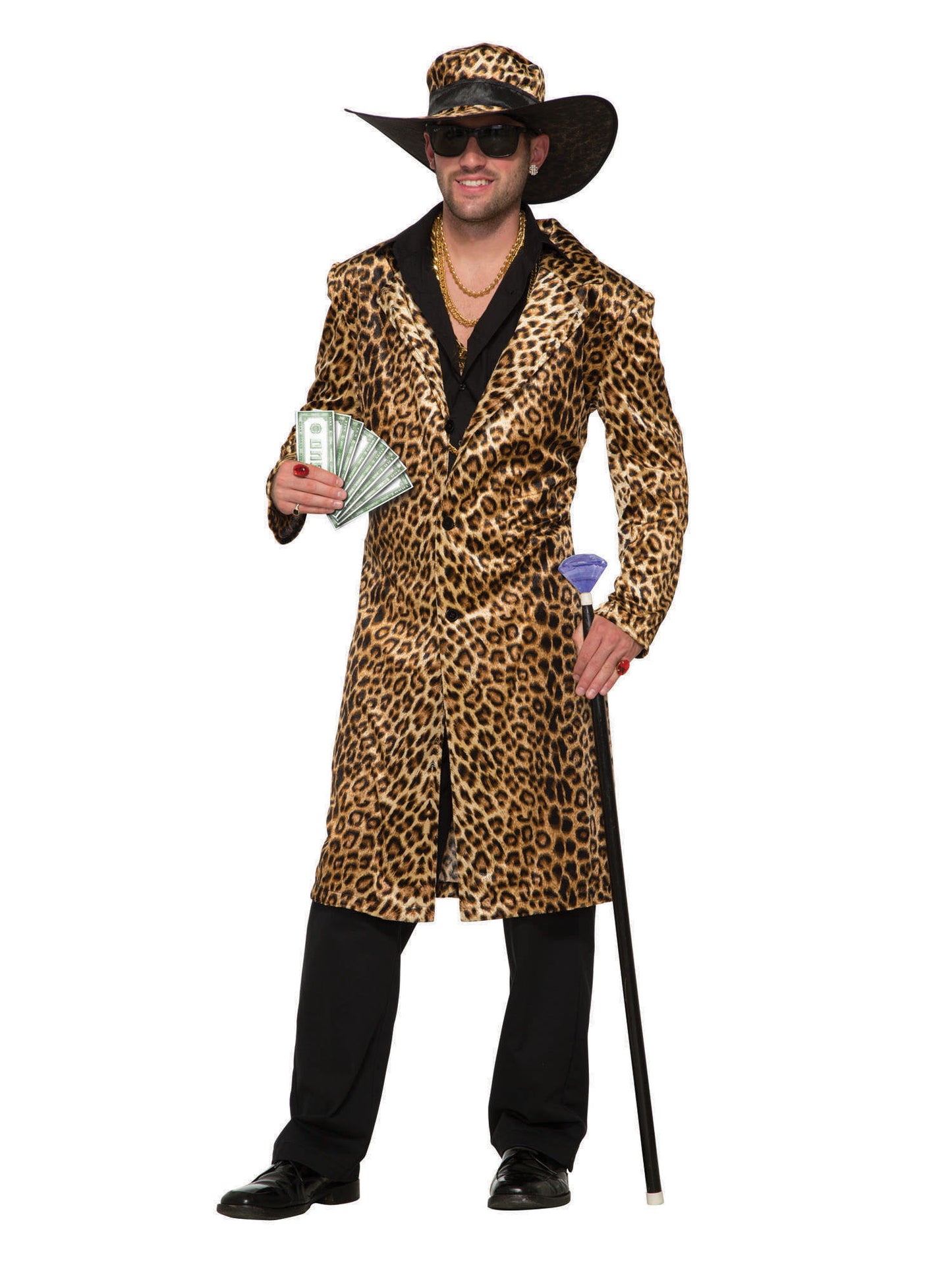 Rubies Funky Leopard Pimp Kostüm für Herren mit Jacke und Hut