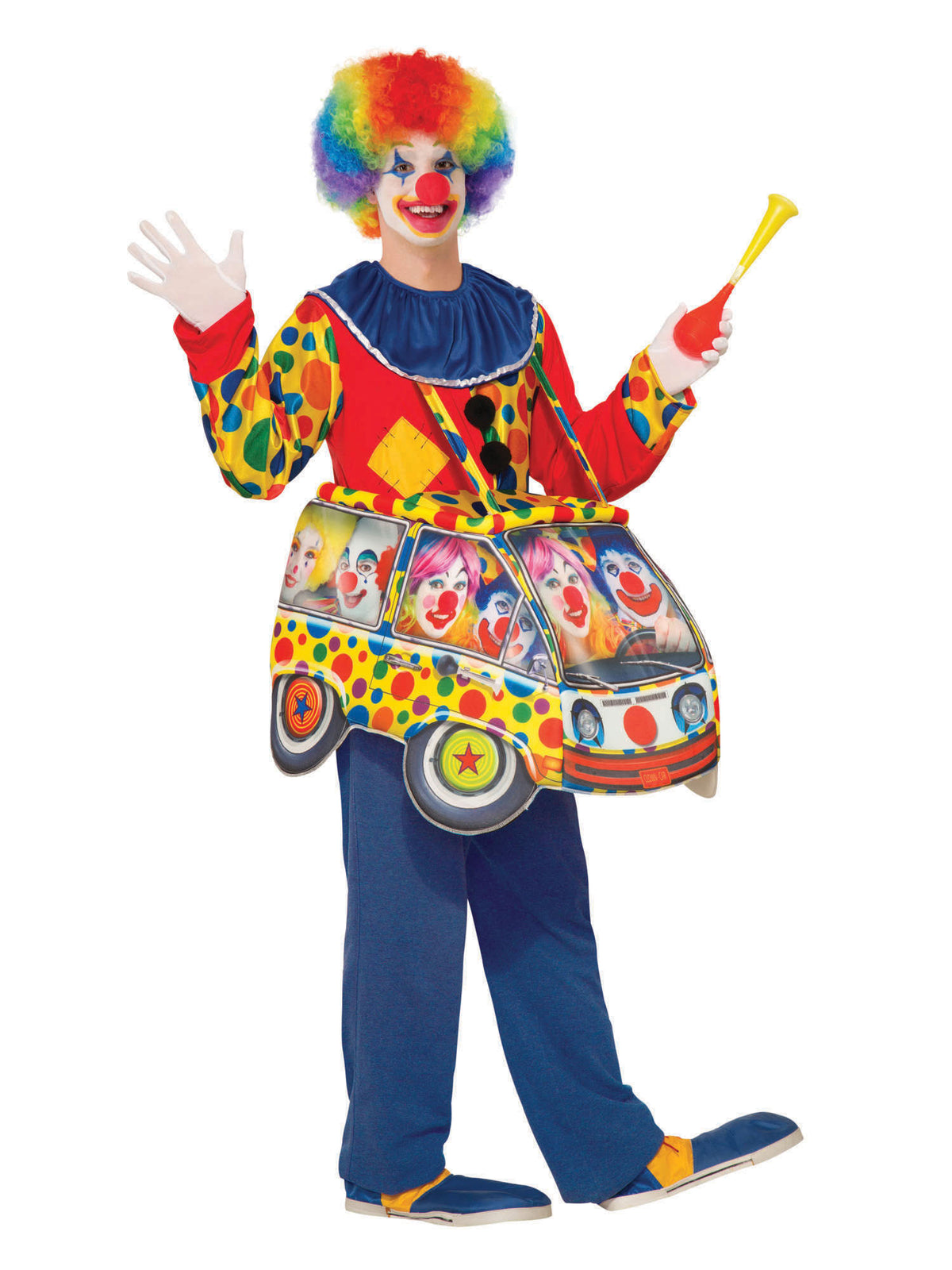 Rubies Clown Car Step-In-Kostüm für Erwachsene mit Hemd und Step-In Car – Produktansicht