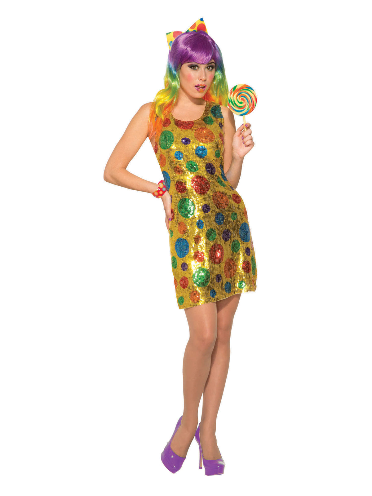 Rubies Clown Polka Dot Sequin Dress XS/S *** Kostüm für Erwachsene für Damen