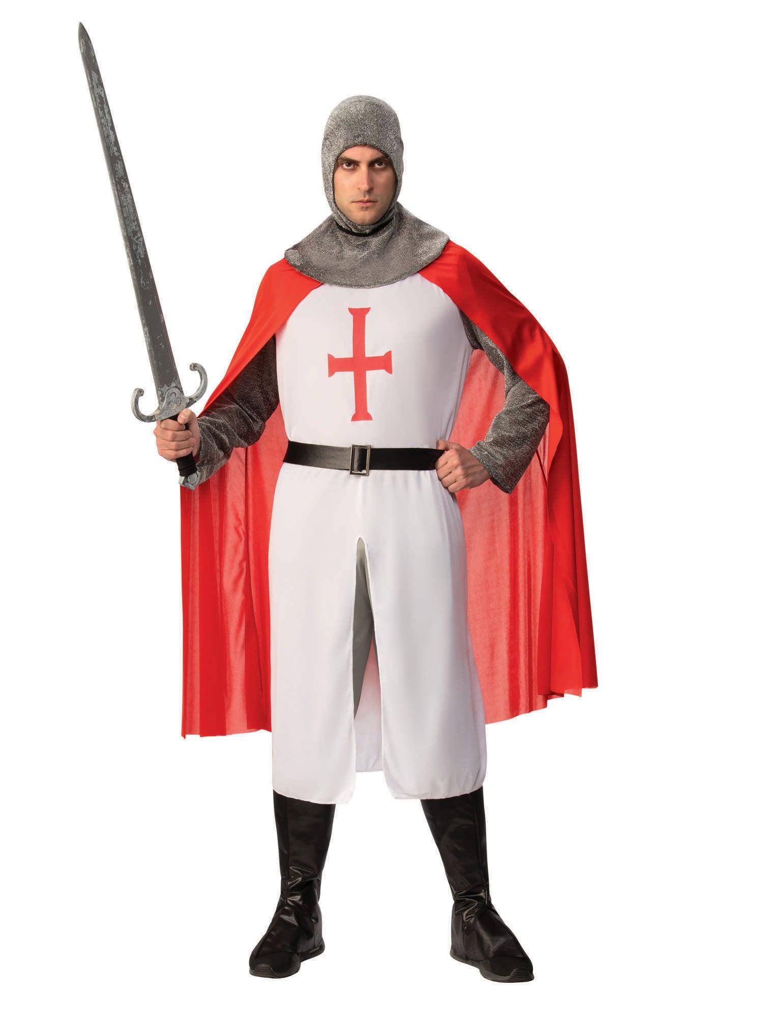 Rubies Knight Crusader Kostüm für Herren mit Hemd, Hose und Umhang