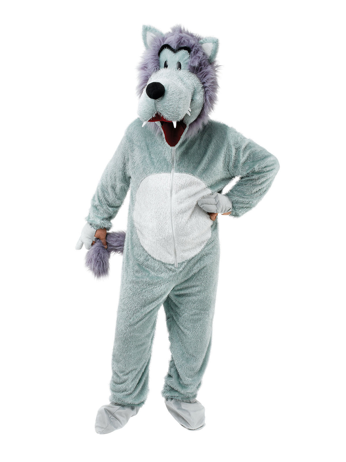 Rubies Wolf Costume Big Head Kostüm für Erwachsene mit Overall und Wolfskopf