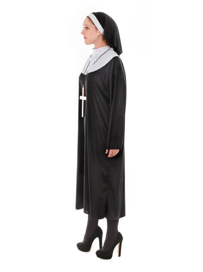 Rubies Nun Kostüm für Erwachsene für Damen mit Gown und HeadKleid – Detailansicht
