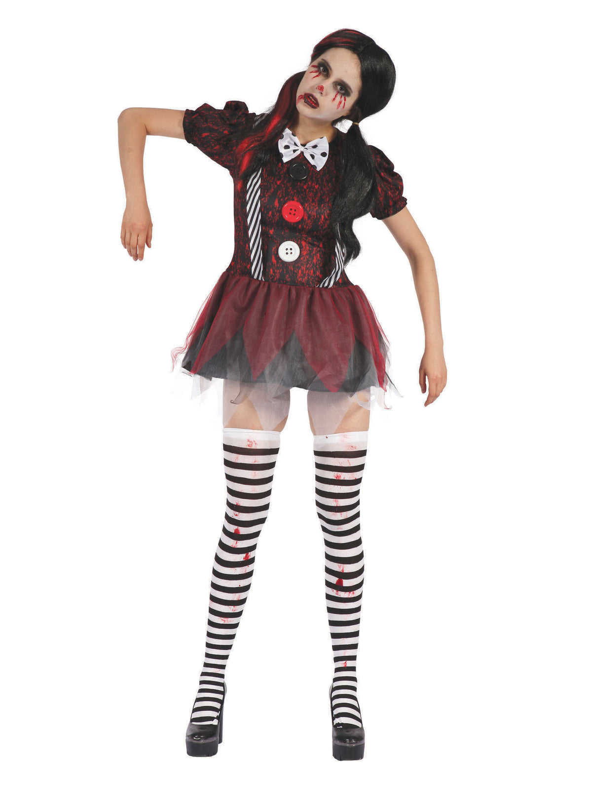 Rubies Creepy Doll Dress Kostüm für Damen mit Kleid und Bow-Krawatte