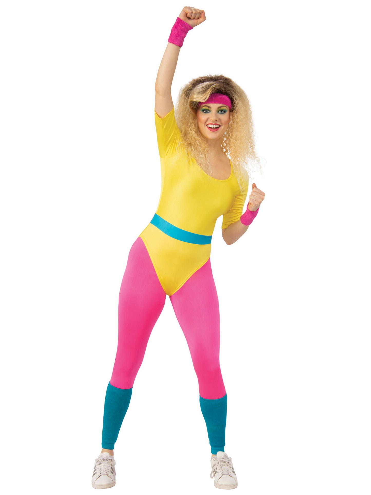 Rubies Aerobics Girl Kostüm für Damen mit Leotard, Leggings und Beinstulpen – Produktansicht