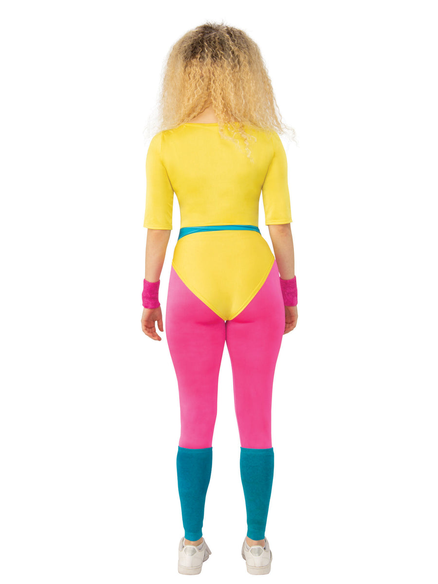 Rubies Aerobics Girl Kostüm für Damen mit Leotard, Leggings und Beinstulpen – Detailansicht