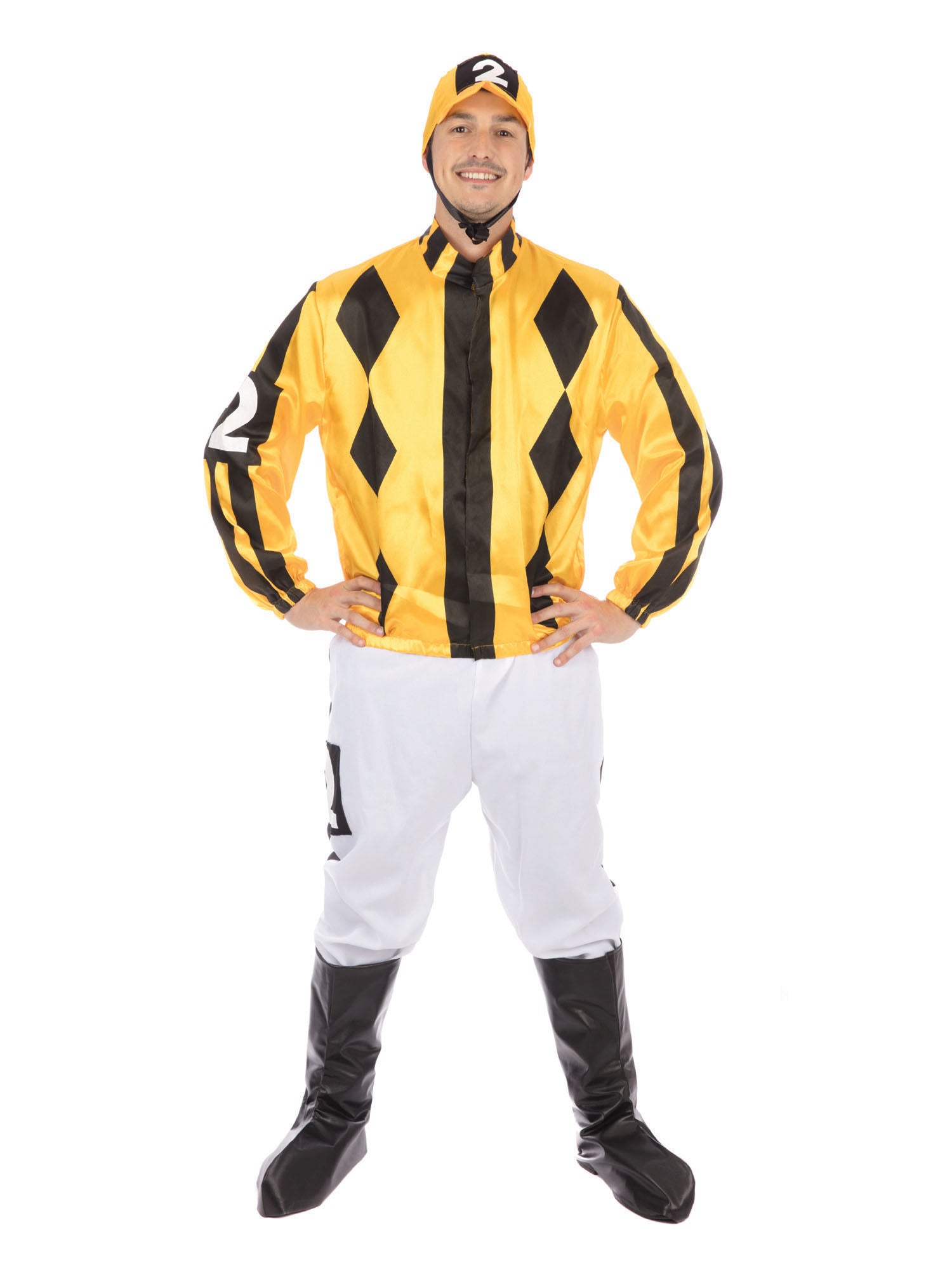 Rubies Jockey-Kostüm für Erwachsene für Herren mit Hose, Hemd und Hut
