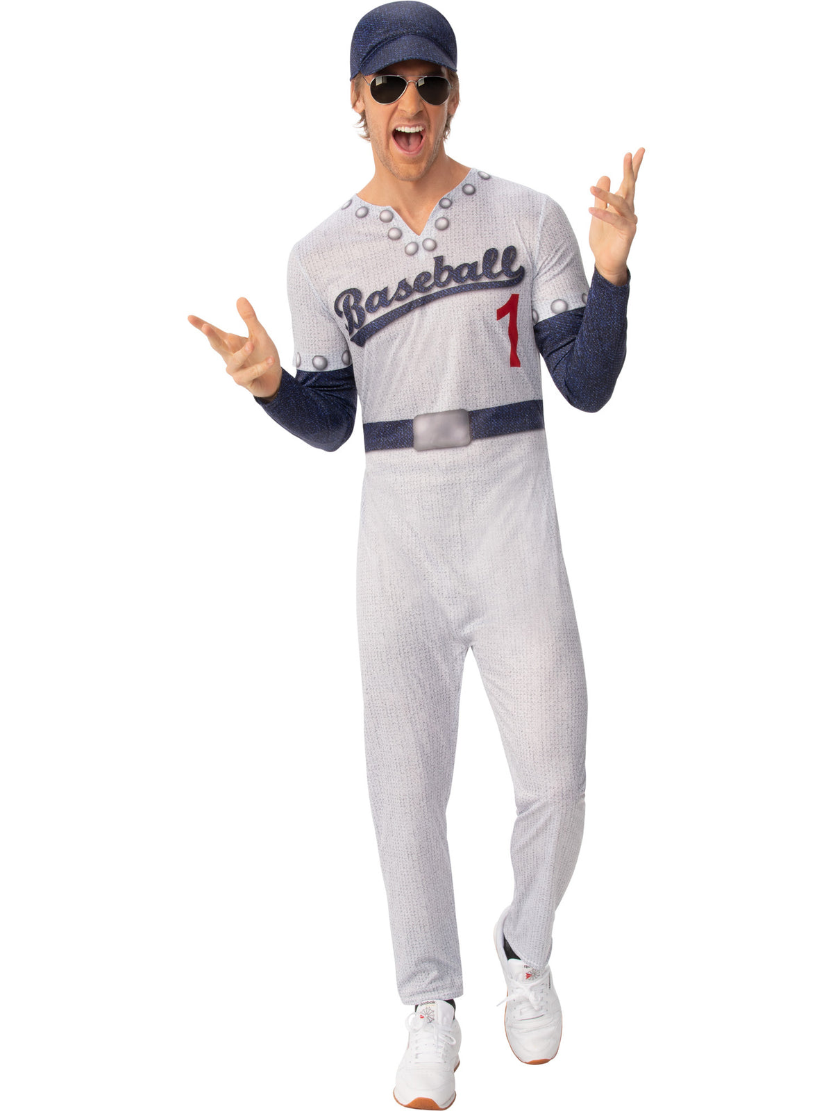 Rubies Baseball-Superstar-Kostüm für Herren mit Overall und Cap