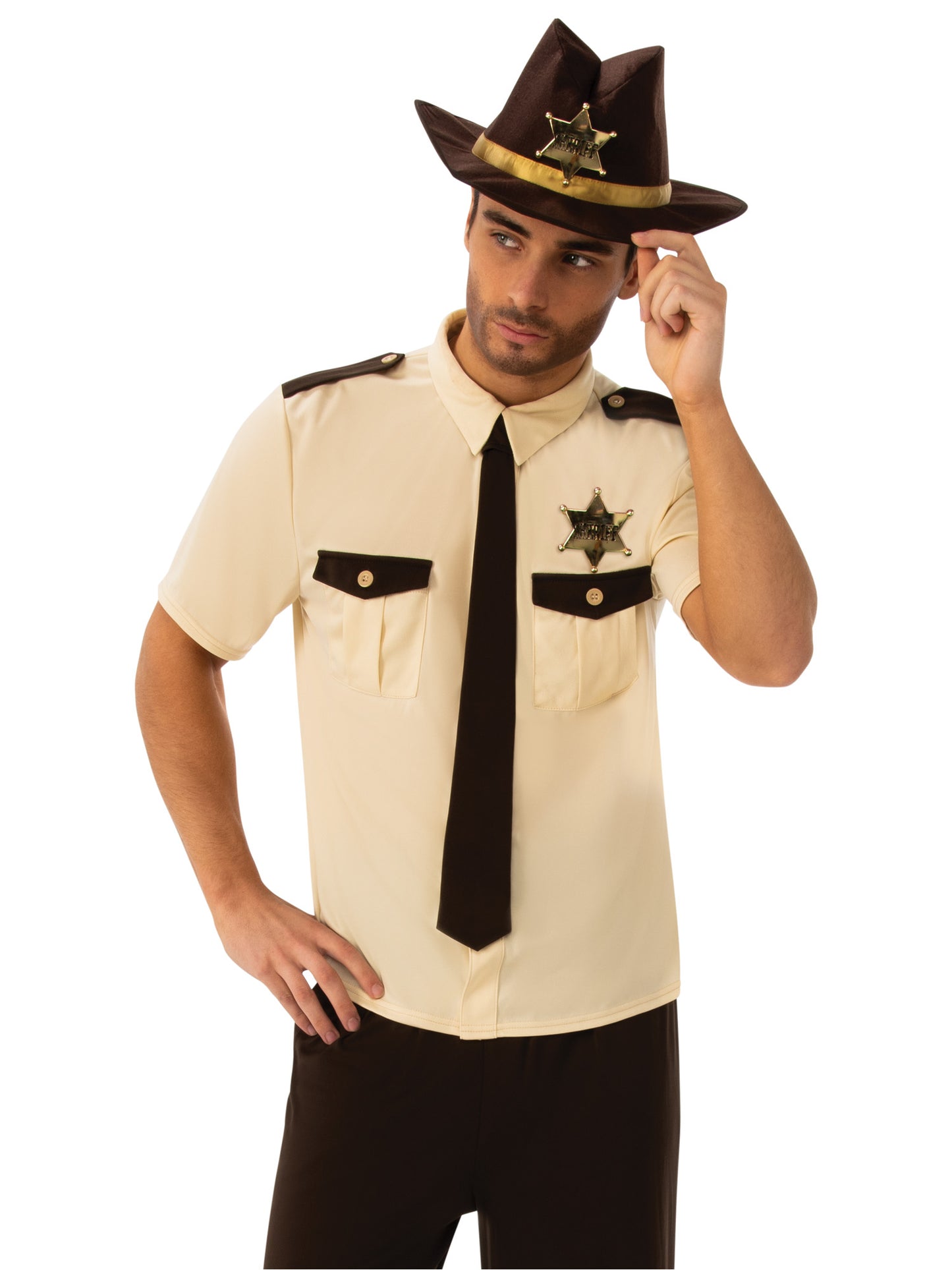Rubies Sheriff-Kostüm für Herren mit Hut und Krawatte – Detailansicht
