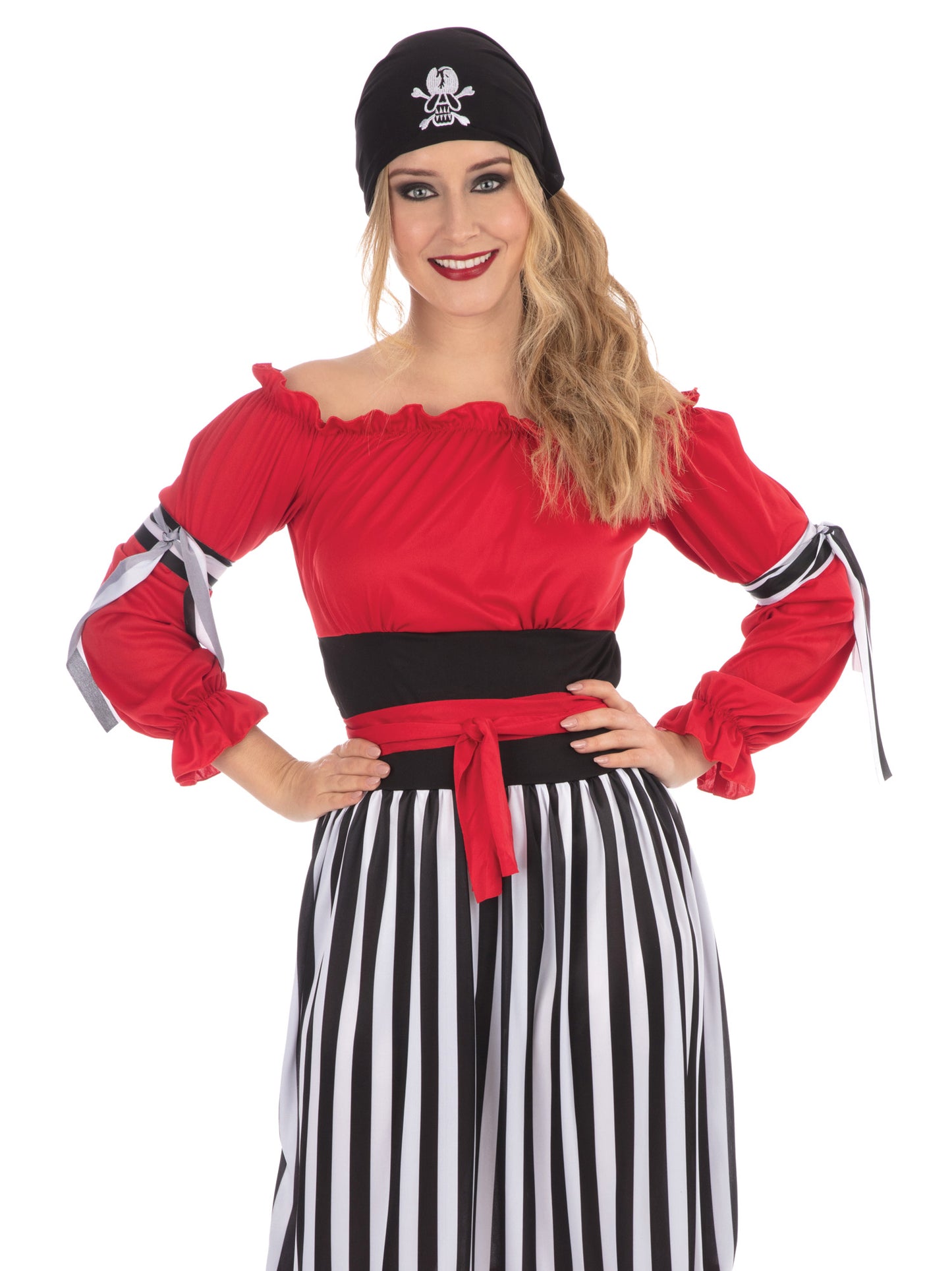 Rubies Crimson Pirate Kostüm für Herren mit Kleid, Gürtel und Hut – Detailansicht