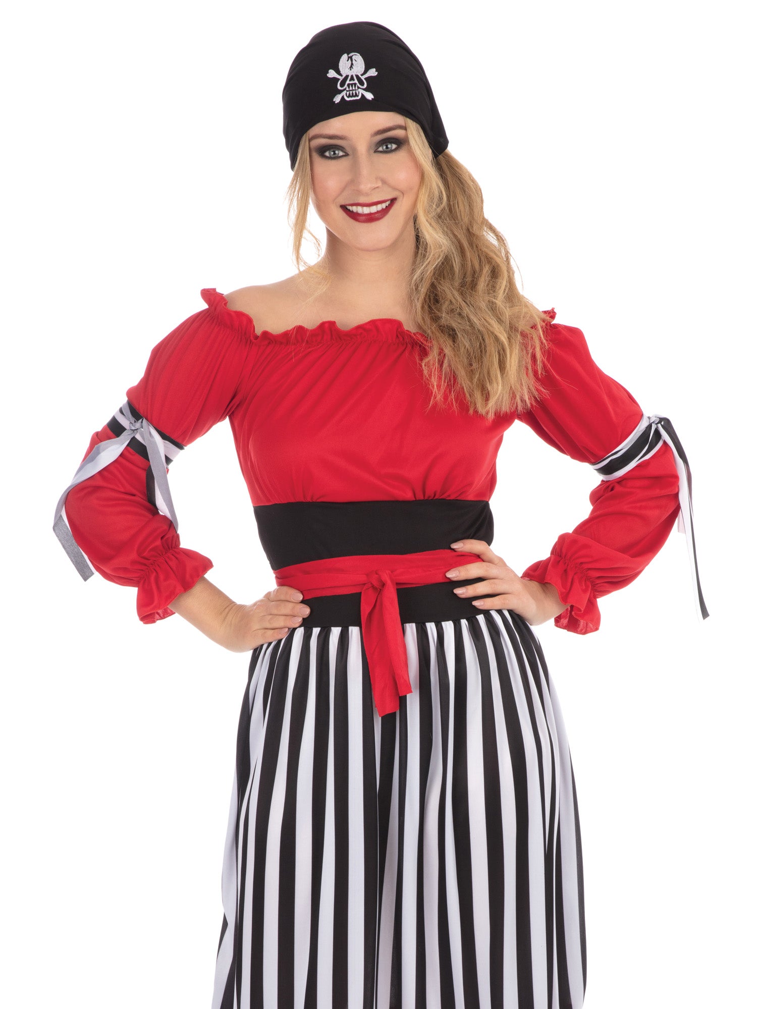 Rubies Crimson Pirate Kostüm für Herren mit Kleid, Gürtel und Hut – Detailansicht