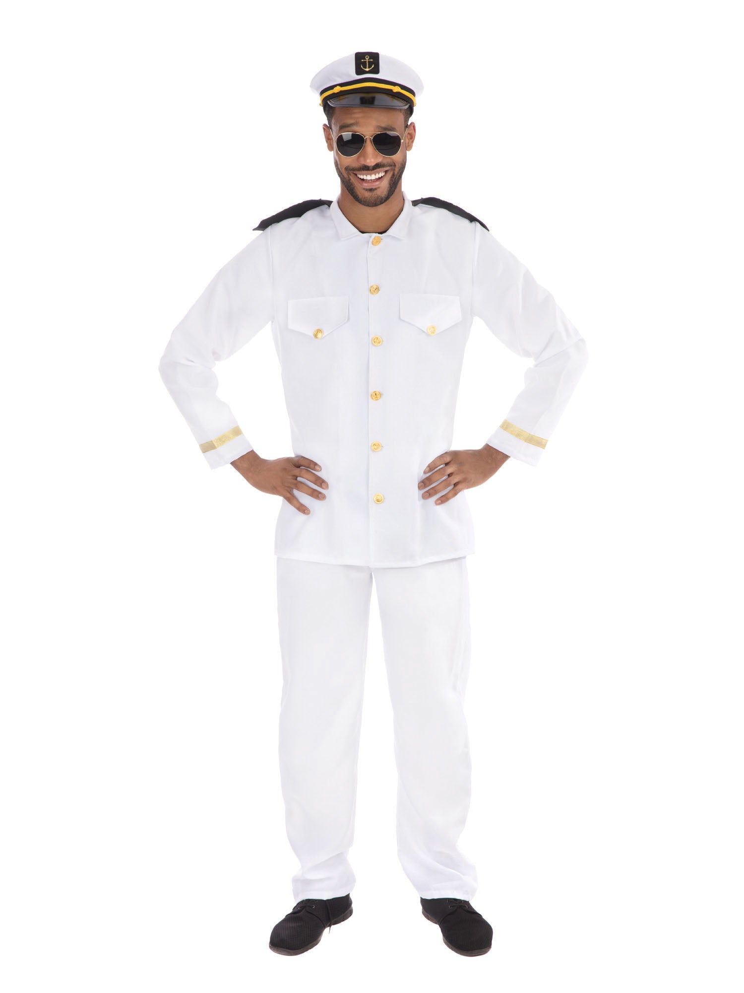 Rubies Navy Officer Kostüm für Herren mit Top Hose und Hut – Produktansicht