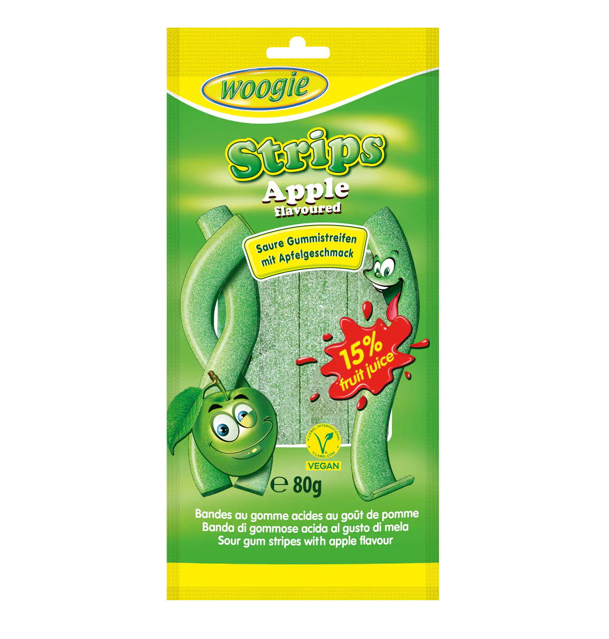 Woogie Apple Bänder 80g mit Apfelgeschmack – Produktansicht