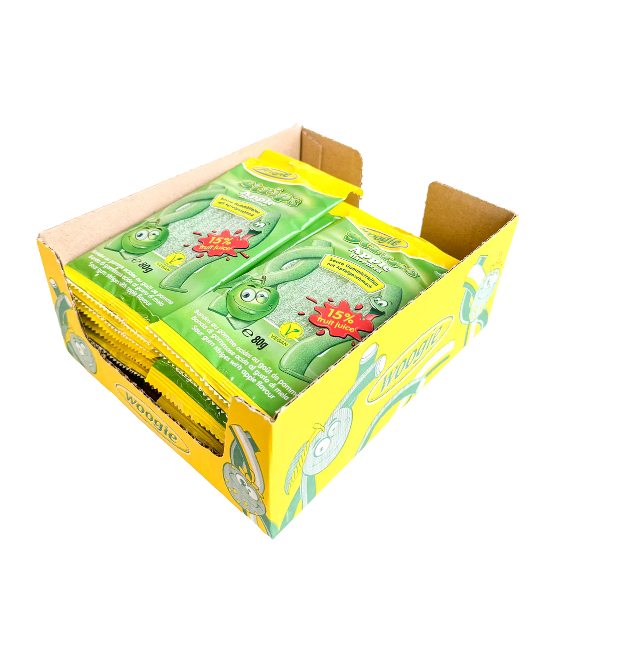 Woogie Apple Bänder 80g mit Apfelgeschmack – Detailansicht