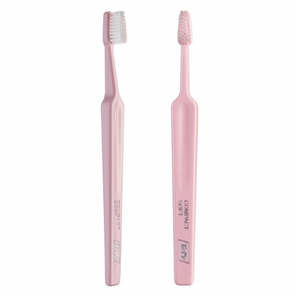 TePe Compact Soft Zahnbürste Hellrosa mit weichen Borsten – Produktansicht