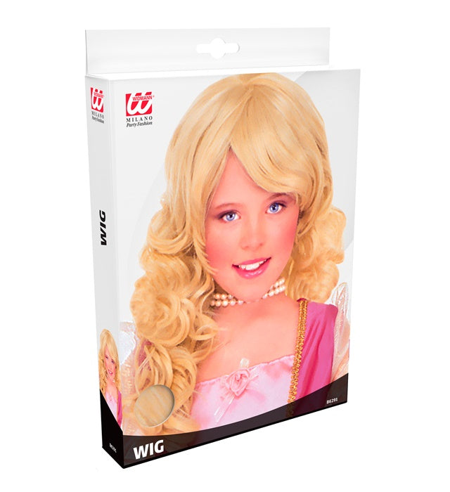 Blonde Prinzessinnen-Perücke in Box für Fasnacht und Karneval