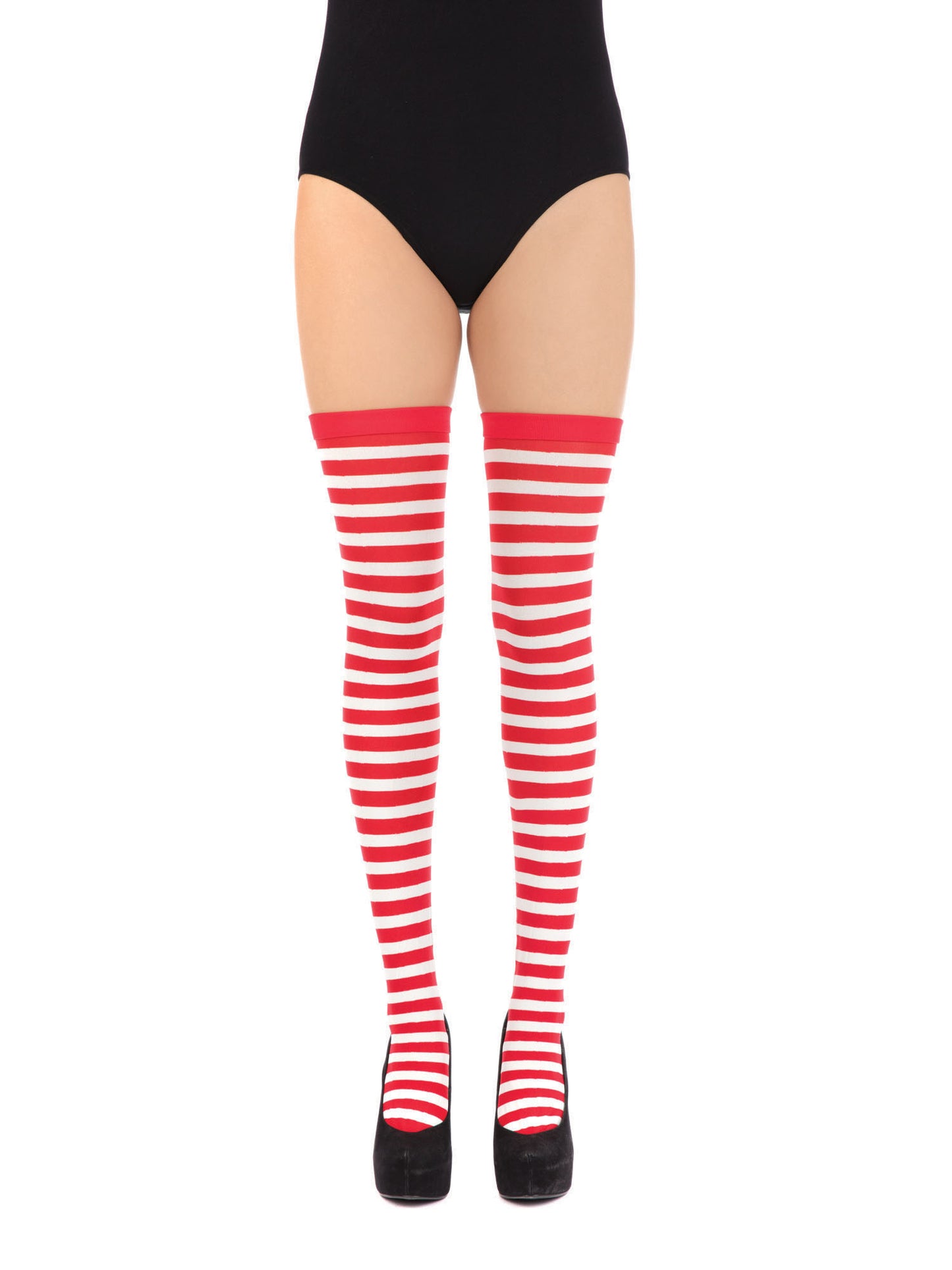 Rubies Striped Stockings rot weiss gestreifte Kostümstrümpfe – Produktansicht