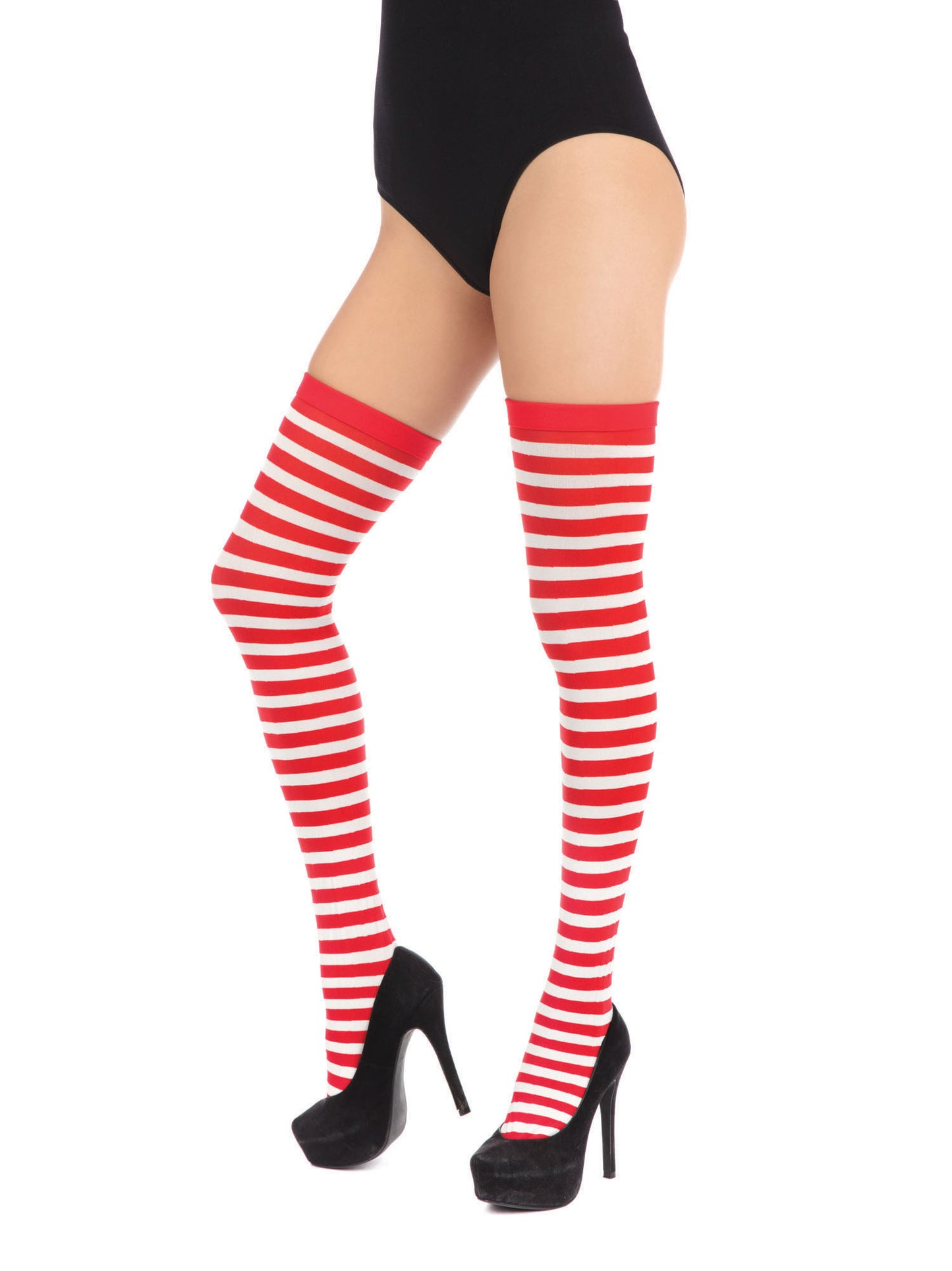Rubies Striped Stockings rot weiss gestreifte Kostümstrümpfe – Detailansicht