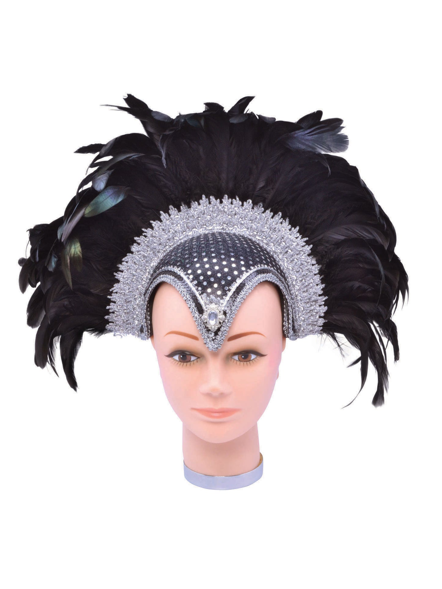 Rubies Rubies Feather Headpiece Black Jewel And Plume Headpieces and Headbands