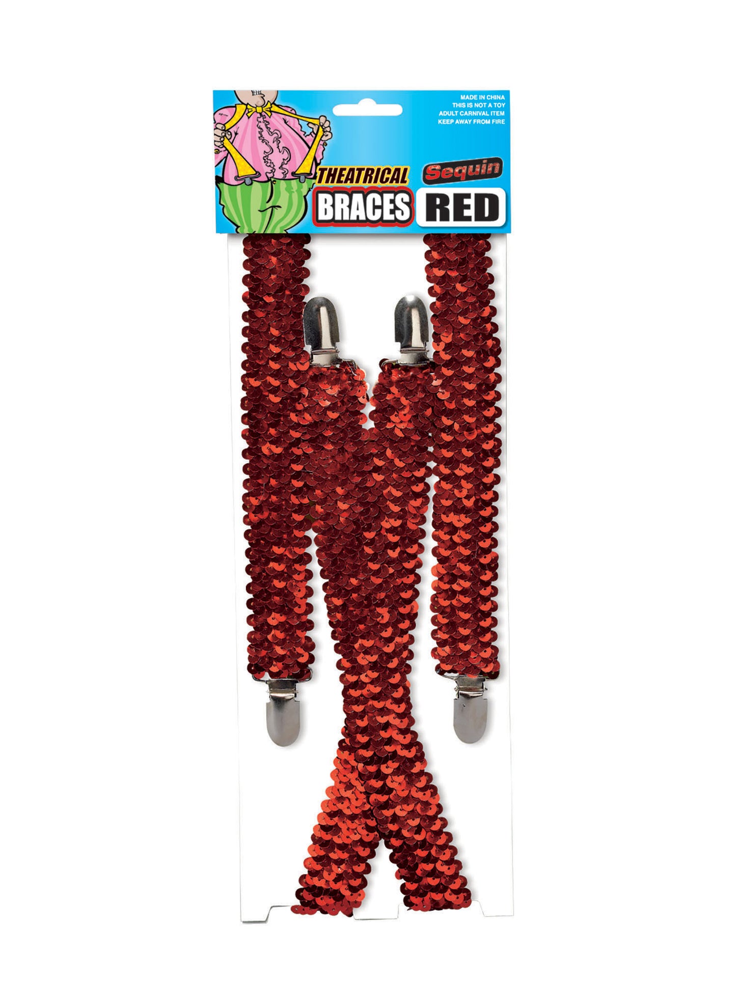 Rubies rote Pailletten-Hosenträger für Kostüme