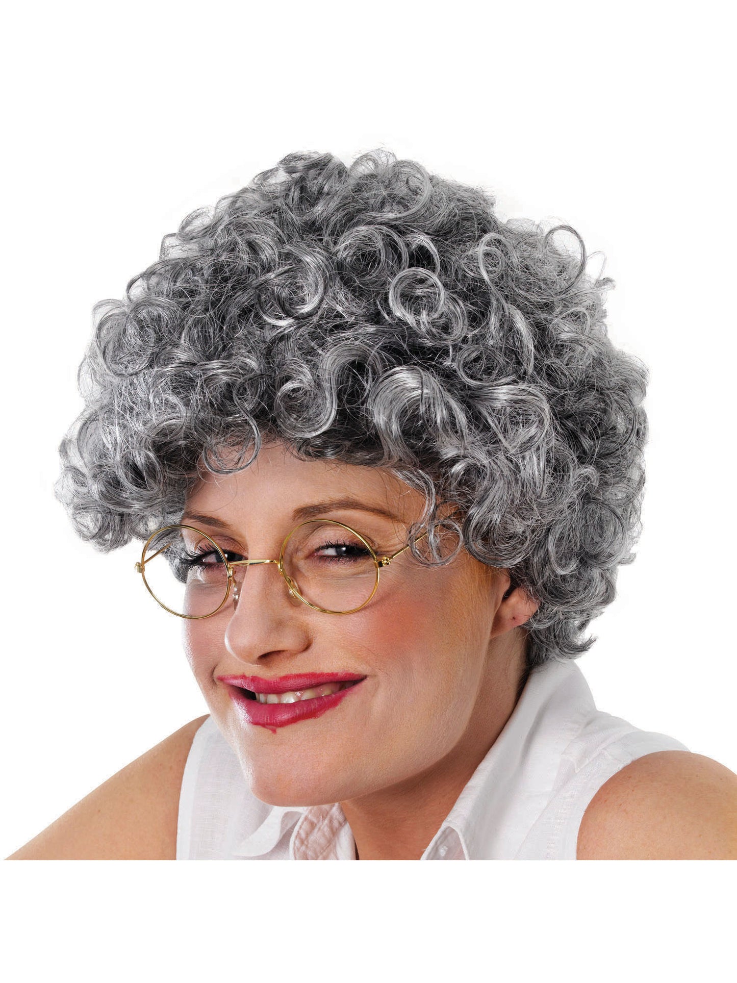 Rubies Rubies Granny Specs Round (No Lens/Gold Frame) Glasses