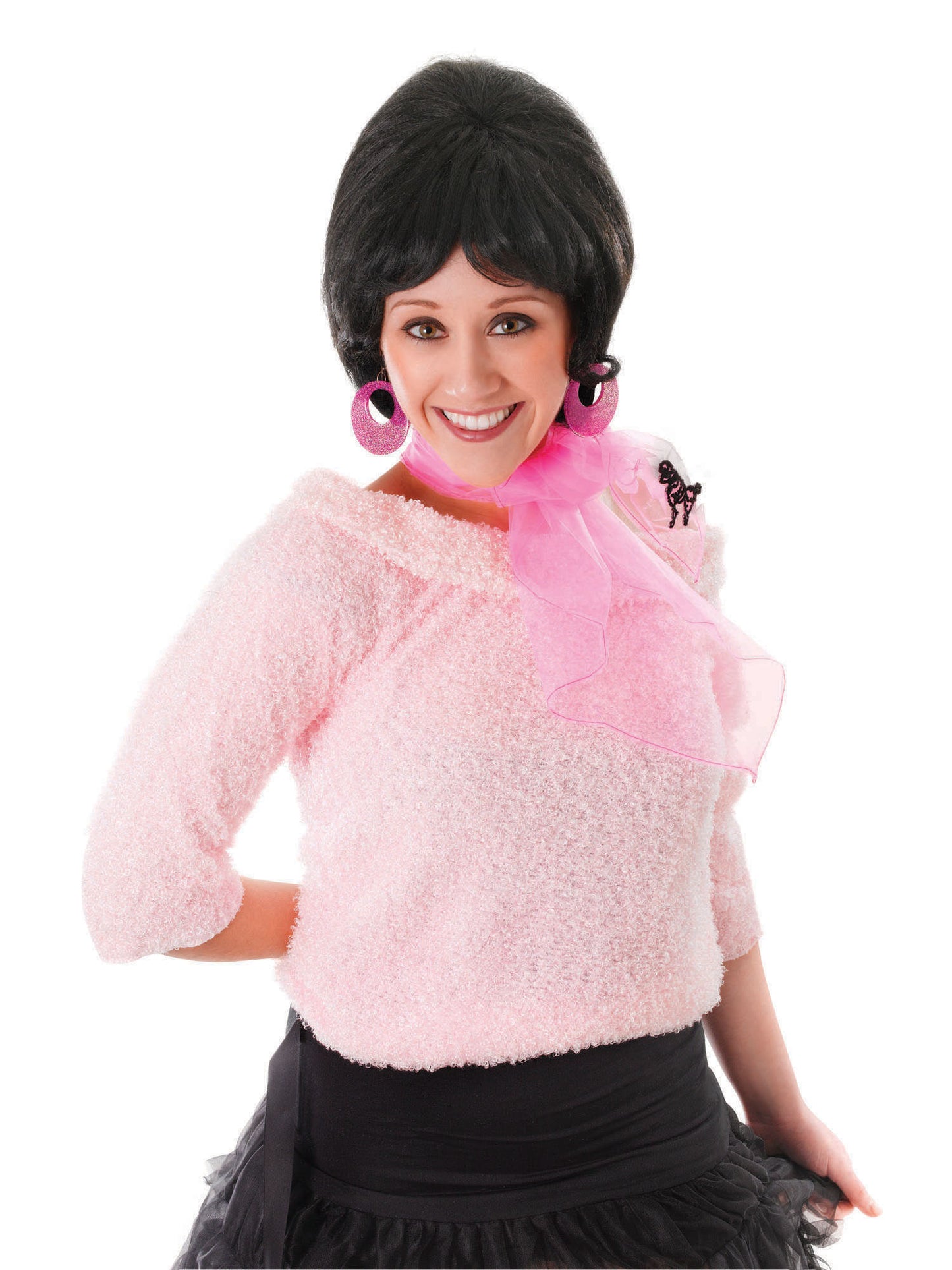 Rubies Poodle Scarf 50's Pink – pinker Kostümschal im 1950er-Jahre-Stil – Produktansicht