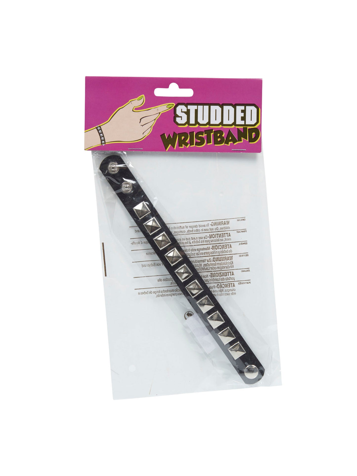 Rubies Studded Punk Wristband mit Nieten – Seitenansicht