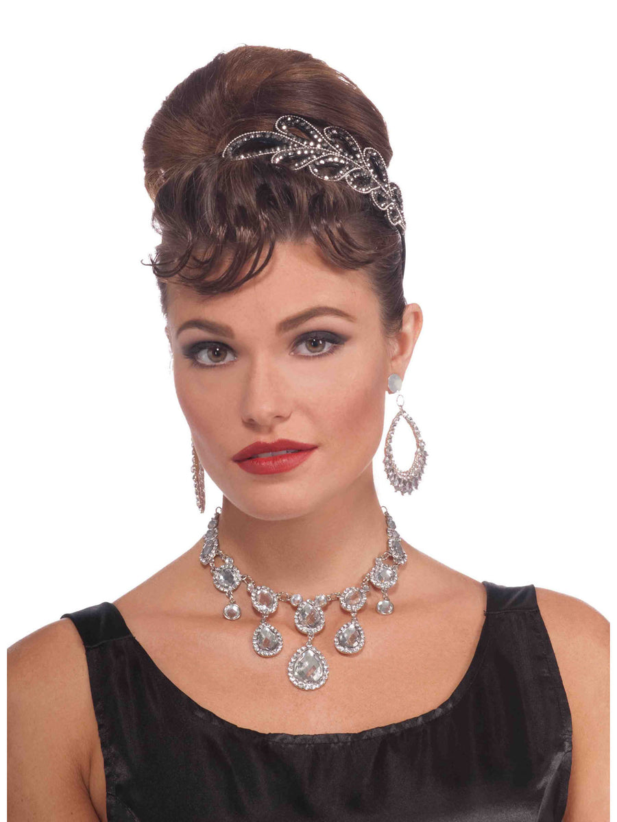 Vintage-Rhinestone-Halskette von Rubies als Kostümzubehör – Produktansicht